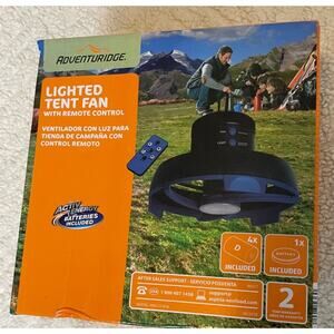 Adventuridge Lighted Tent Fan With Remote Control Brand New